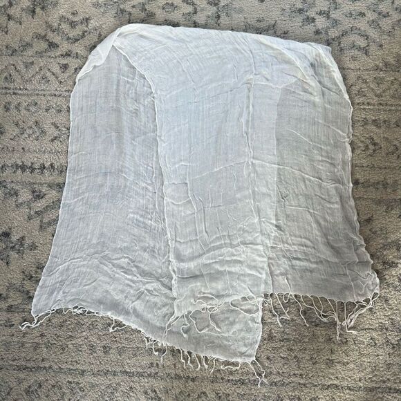 White Fringe Scarf - Picture 3 of 3